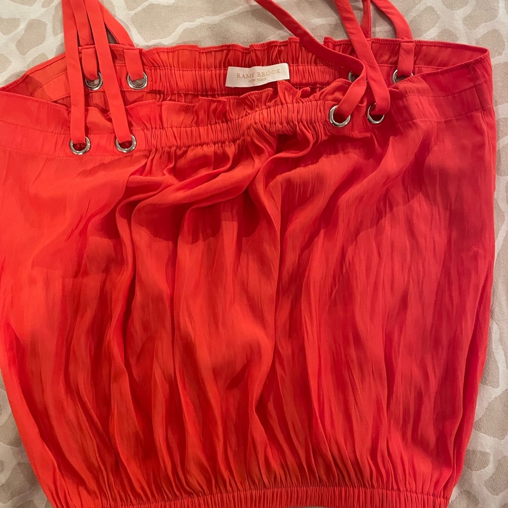 Ramy Brooke orange crop top and mini skirt 2 piece set - Picture 3 of 4